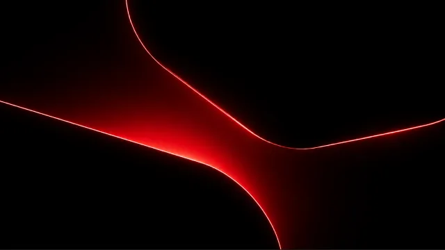 A single curve of red light, shaped like the edge of the device.